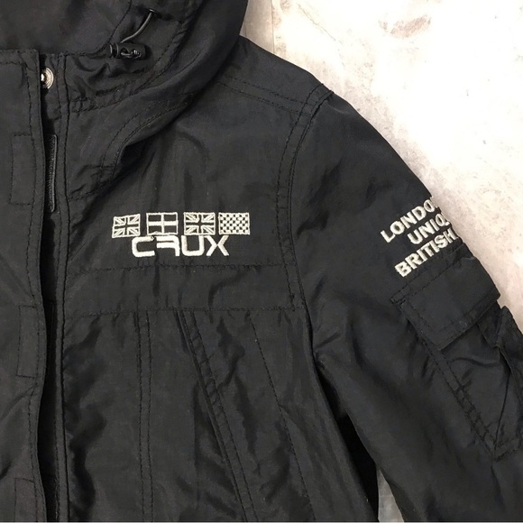 CRUX Boys Black Hooded Jacket, Size 85 - Picture 6 of 11